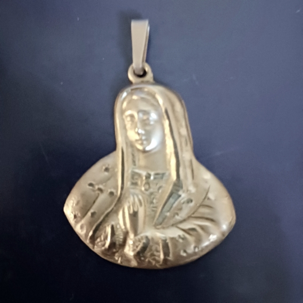 Vintage Sterling Our Lady of Guadalupe Pendant